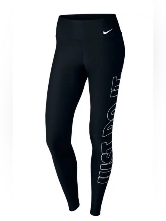 Nike Pants - Nike Dri-Fit Black 'Just Do It' Logo Leggings
